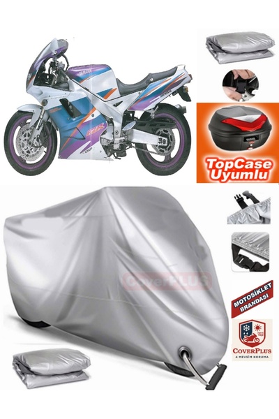 MotoEN Gray Lock Compatible Yamaha Fzr 1000 Tarpaulin Topcase Rear Bag Compat...