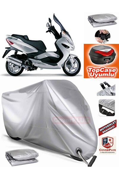 MotoEN Gray Lock Compatible Malaguti Madison 250 Tarpaulin Topcase Rear Bag C...