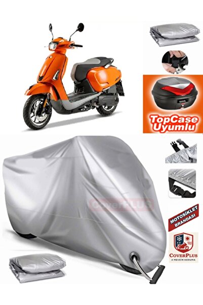 MotoEN Gray Lock Compatible Kymco Like 50 Tarpaulin Topcase Rear Bag Compatib...