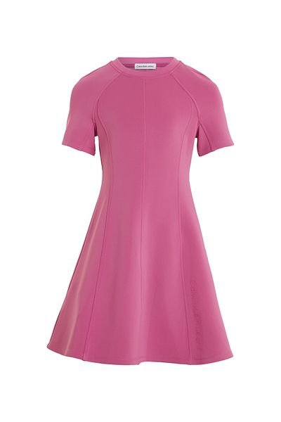 Calvin Klein Girls Violet Fun Embossed Logo Flare Dresses