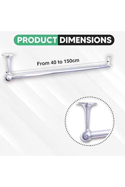 Generic Wardrobe/Shop Fitting Round Hanging Rail Set 25mm Polished Chrome Tube Metal Closet Organiser/Suspen