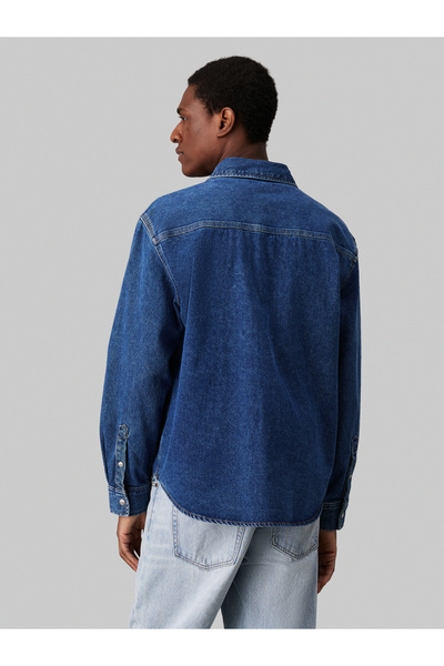 Calvin Klein Calvin Klein Men Blue Regular Linear Denim Shirt