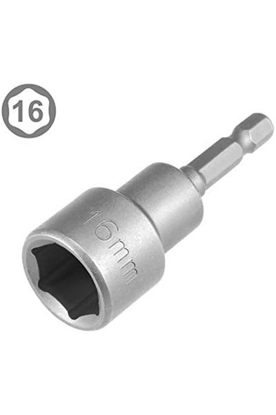 uxcell 2Pcs 1/4 Inch Quick Change Shank Cr-V 16mm Magnetic Nut Setter, 2.5 Inch Length