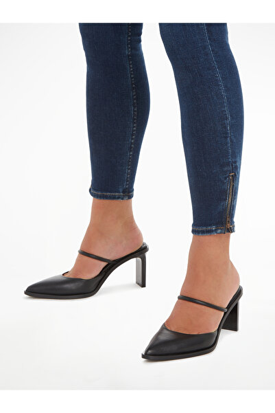 Calvin Klein Women Black Pointed Toe Heel Mules