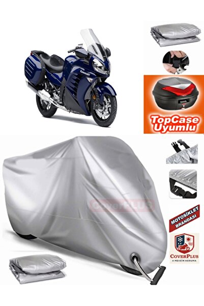 MotoEN قفل رمادي متوافق مع Kawasaki GTR 1400 قماش القنب Topcase الخلفي حقيبة ...