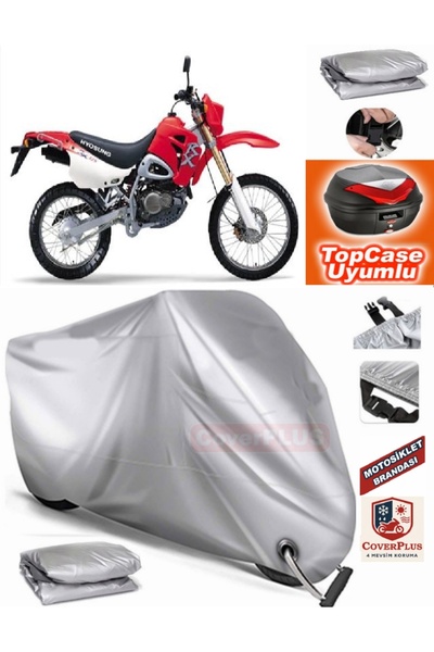 MotoEN Gray Lock Compatible Hyosung Rx 125 Tarpaulin Topcase Rear Bag Compati...