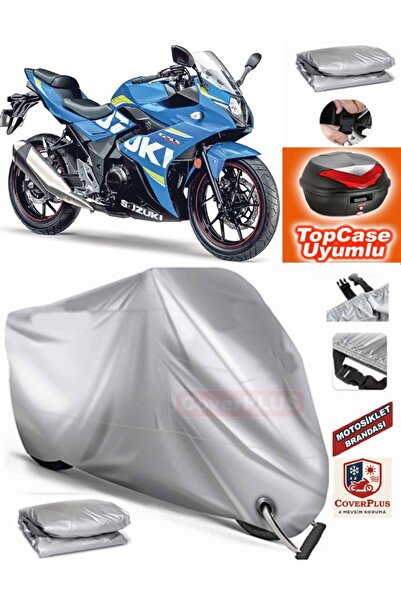 MotoEN قفل رمادي متوافق مع سوزوكي GSX-R 250 من القماش المشمع Topcase الخلفي ا...