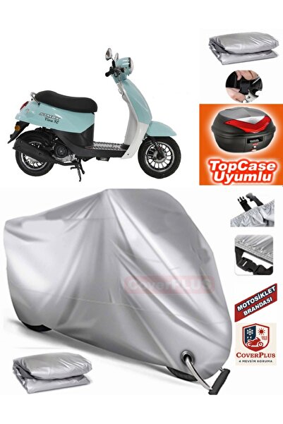 MotoEN قفل رمادي متوافق مع Stmax Viva 80 قماش القنب Topcase الخلفي حقيبة متوا...