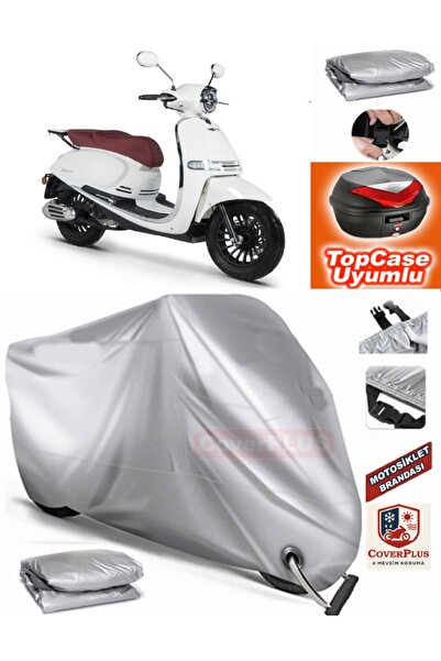 MotoEN Gray Lock Compatible Rks Galaxy Gold 125 Tarpaulin Topcase Back Bag Co...