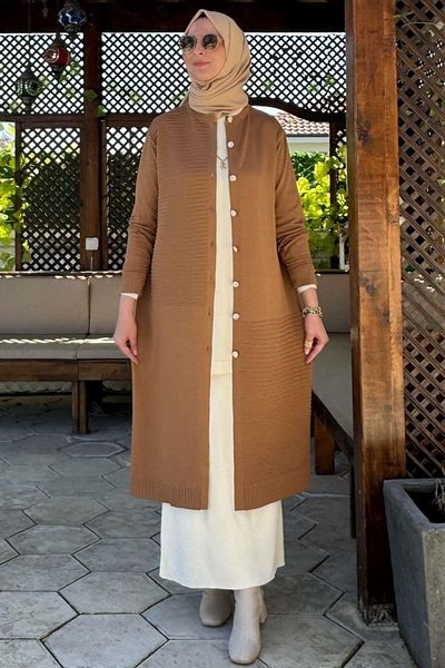 Rabia Şamlı Ζακέτα Magnolia Camel Knitwear