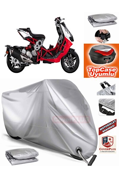 MotoEN قفل رمادي متوافق مع Dragster 200 ABS من القماش المشمع Topcase الخلفي ا...