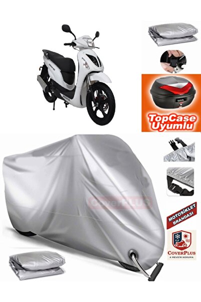 MotoEN Gray Lock Compatible Mondial 150 Gomax Tarpaulin Topcase Rear Bag Comp...