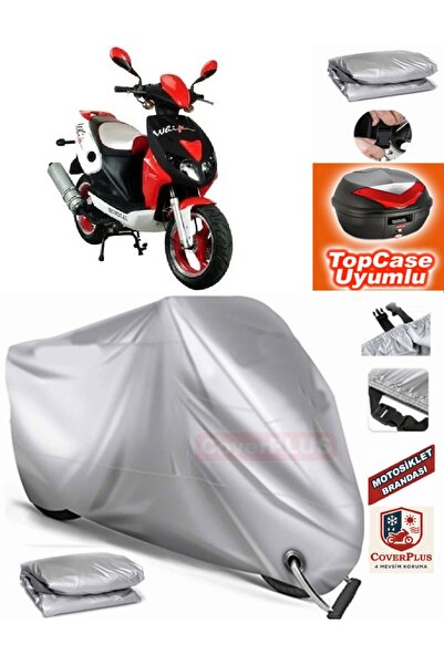 MotoEN Gray Lock Compatible Mondial 150 Rf Tarpaulin Topcase Back Bag Compati...
