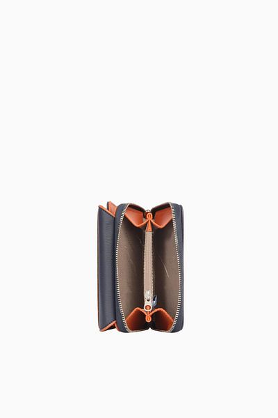 CENGİZ PAKEL Cengiz Pakel Small Size Patterned Magnetic Women's Wallet/Portfolio – 65293 - Navy Blue/Brick