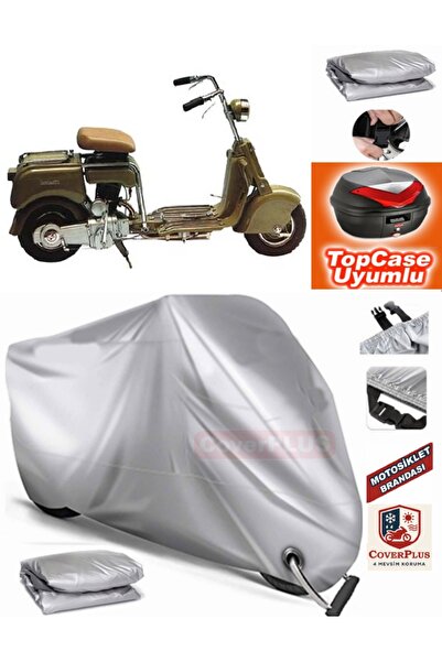 MotoEN قفل رمادي متوافق مع Lambretta Innocenti Tarpaulin Topcase الخلفي المتو...