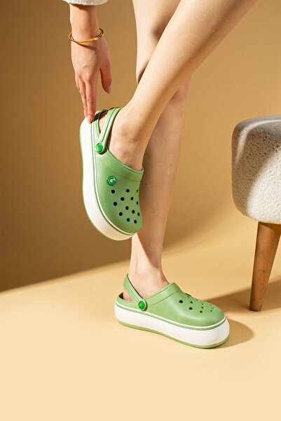 Pembe Potin Women's Green Eva Sea Beach Loadset Sole Nurse Hospital Confort Comfortable Sandals Slippers