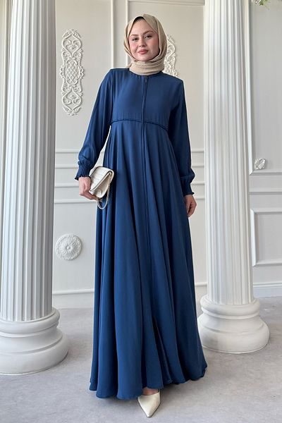 InStyle Indigo Ferace with Gathered Sleeves and Pleats