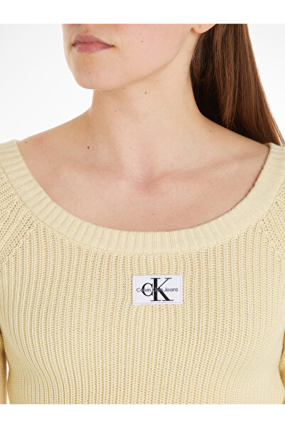 Calvin Klein Women Vanilla Woven Label Sweater