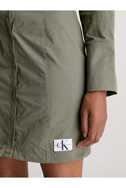 Calvin Klein Calvin Klein Women Dusty Olive Soft Touch Shirt Dress