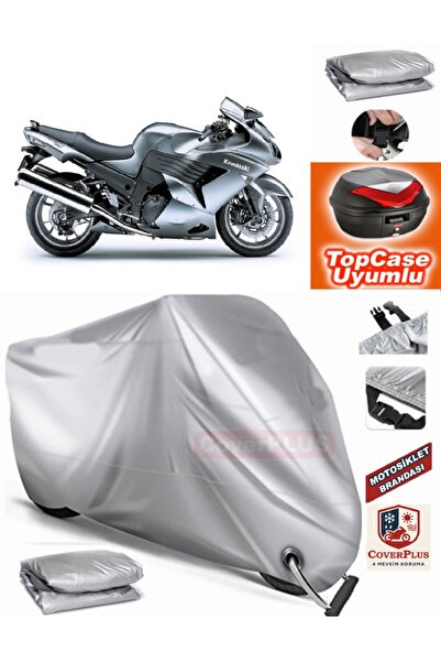 MotoEN Gray Lock Compatible Kawasaki Zzr 1400 Abs Tarpaulin Topcase Rear Bag ...