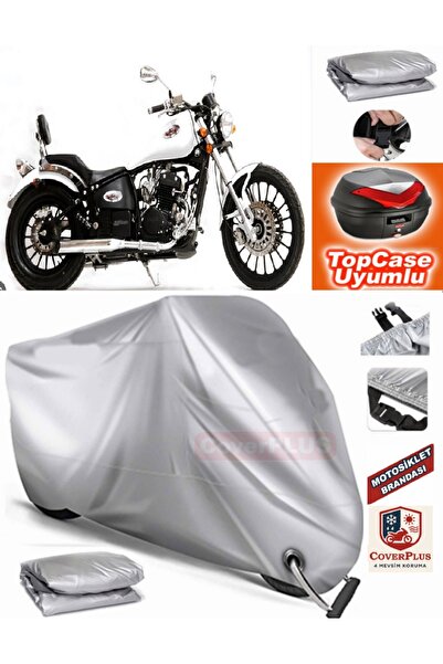 MotoEN Gray Lock Compatible Asya Ghost 350 Tarpaulin Topcase Rear Bag Compati...