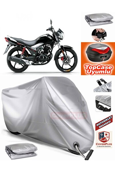 MotoEN Gray Lock Compatible Haojue Da135 S Tarpaulin Topcase Rear Bag Compati...