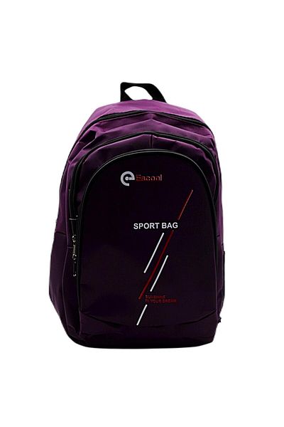 Gen-Of 3 Compartment Sport Bag School Backpack Stripe Printed Plum Kod:702