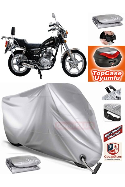 MotoEN Gray Lock Compatible Mondial 125 Ukt Tarpaulin Topcase Rear Bag Compat...