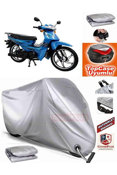 MotoEN Gray Lock Compatible Mondial 100 Sfc Basic X Tarpaulin Topcase Rear Ba...