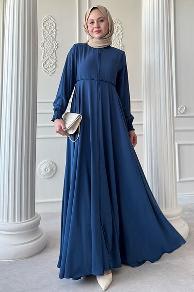 InStyle Indigo Ferace with Gathered Sleeves and Pleats