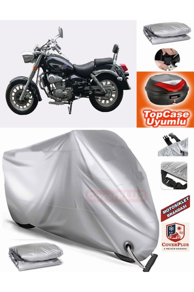MotoEN Gray Lock Compatible Asia Pars 250 Tarpaulin Topcase Back Bag Compatib...