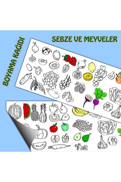 woodhomeworks Vegetables Themed Giant Coloring Paper 2.5 Meter Roll Coloring Paper - Children's Educational Painting