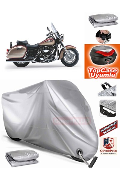 MotoEN قفل رمادي متوافق مع Kawasaki VN 1500 Classic Tourer Canvas Topcase حقي...