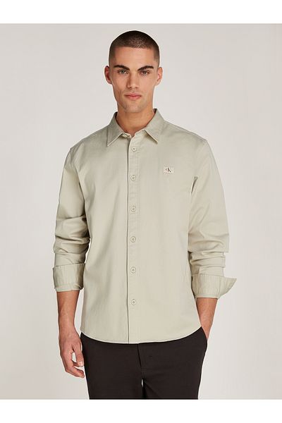 Calvin Klein Calvin Klein Men Beige Woven Label Shirt