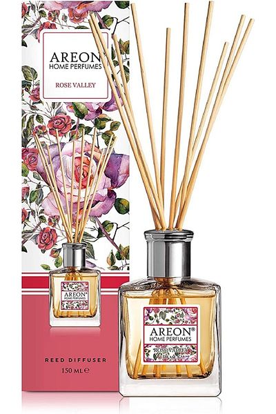Areon Home Perfume Reed Diffuser 150 ml 10 Rattan Reeds - Rose Valley