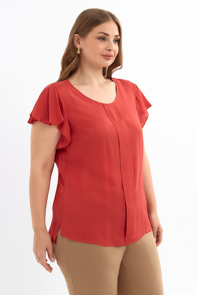 Ground Pepper Melek Kollu Turuncu Bluz