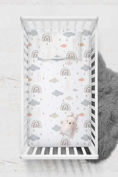 Wheeppo Cotton Ranforce Fitted Sheet Set - Rainbow - 70X120 35X45