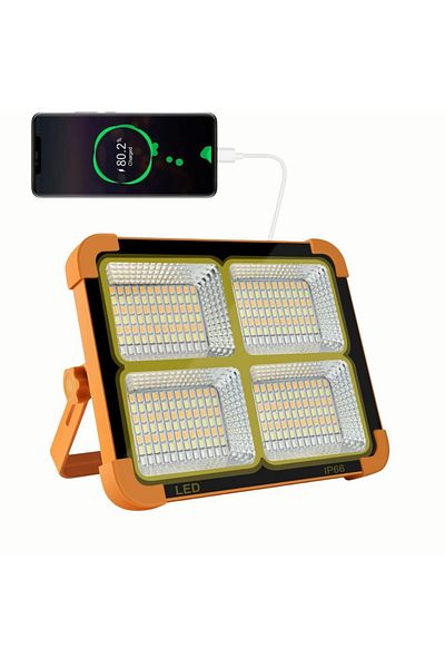 Generic كشاف طاقة شمسية LED مصباح تخييم محمول قابل لإعادة الشحن بالطاقة الشمسية ومقاوم للماء