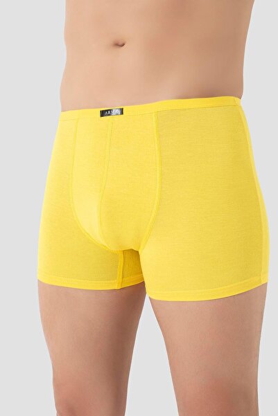 Arma Yıldız Men's Slim Waist Elastic Bamboo Boxer Yellow 5 Pack