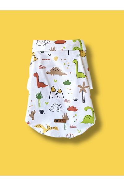 Luli Pet Dinosaur Patterned Dog Shirt
