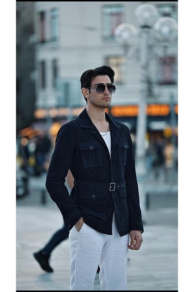 CE-YIL DERİ ÜRÜNLERİ Men's Genuine Leather Suede Jacket