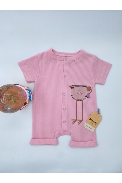 Gleamy FINDIK BEBE KIDS BIRD PATTERN شورت قصير الأكمام بذلة (ZIBIN)