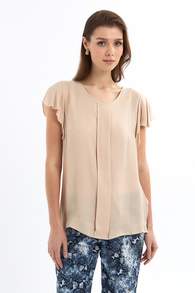 Ground Pepper Melek Kollu Bej Bluz