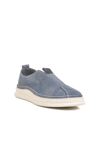 AYK'S Pantofi casual pentru bărbați din piele naturală nubuc albastru 2Y0107-2272 M
