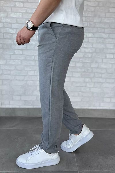 MİSHAR İTALİA Ανδρικό παντελόνι Jogger σε γκρι μέση με κορδόνια