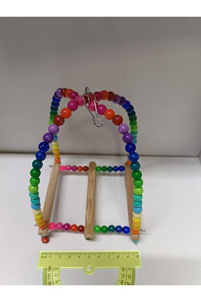 netx Bird Toy Beaded Basket Perch 12X12X19 cm