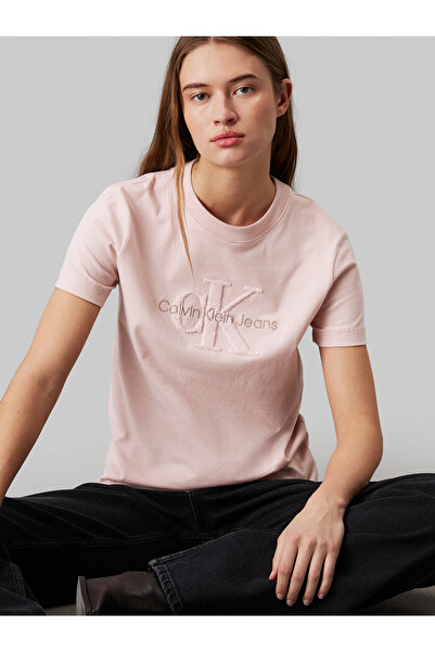 Calvin Klein Calvin Klein Women Pink Chenille Monologo T-Shirt