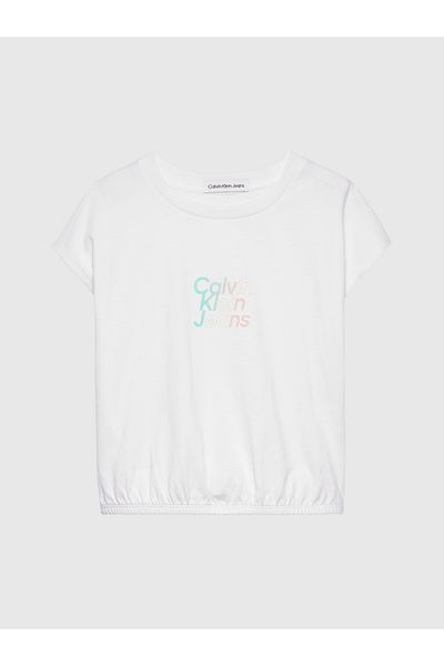 Calvin Klein Women White Short Sleeve T-Shirt