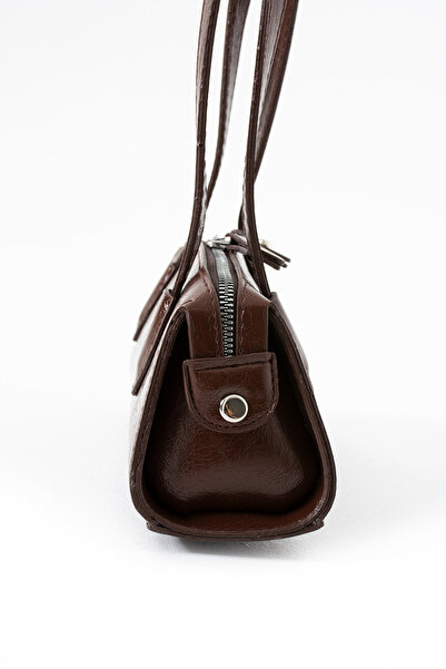 KOÇAK ÇANTA Γυναικεία τσάντα χειρός και ώμου με φερμουάρ με δύο λαβές ορθογώνια μπαγκέτα