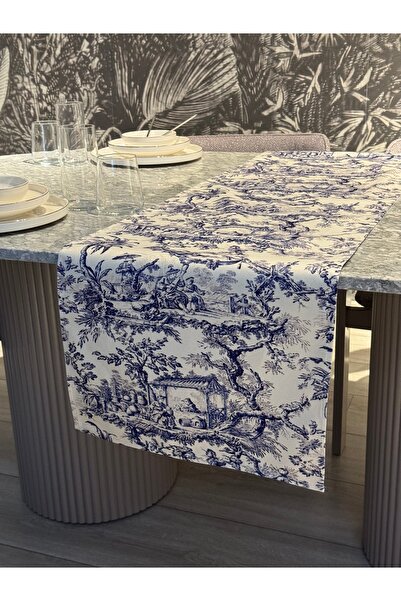 Skhome Rustik Köylü Kadın Dekoratif Baskılı Runner 1 Adet 40x140cm (SKR-10)